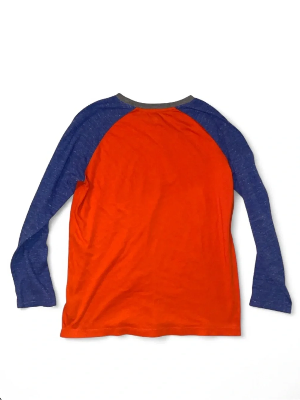 Old Navy Orange Body Long Sleeve Tee with Blue Raglan Sleeves